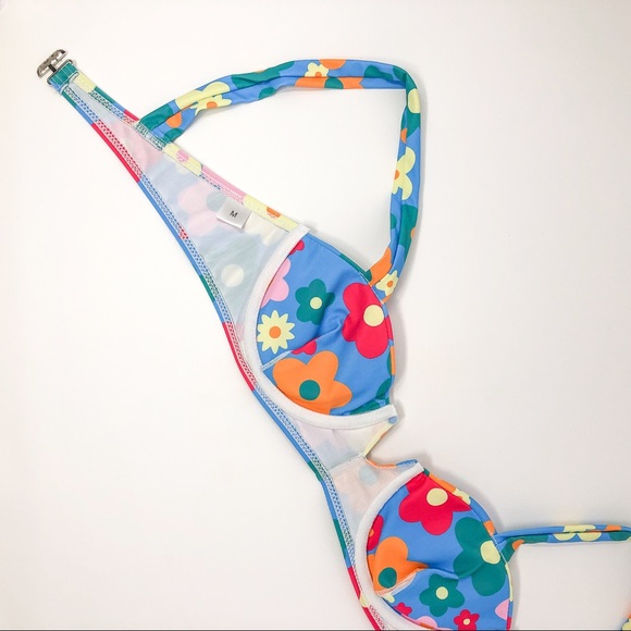 Floral Bikini | Flower Print Two Piece Swimsuit - Picture 9 of 13